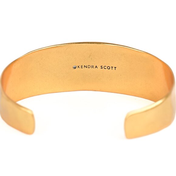 Kendra Scott Anna 14K Gold-plated Cuff Bracelet, Statement Bracelet Black Pyrite - Picture 10 of 12